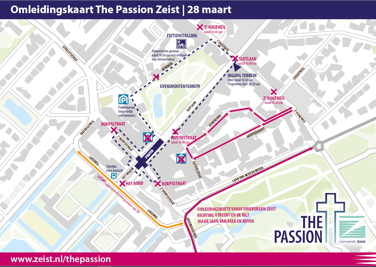 Omleidingsroute vanwege The Passion