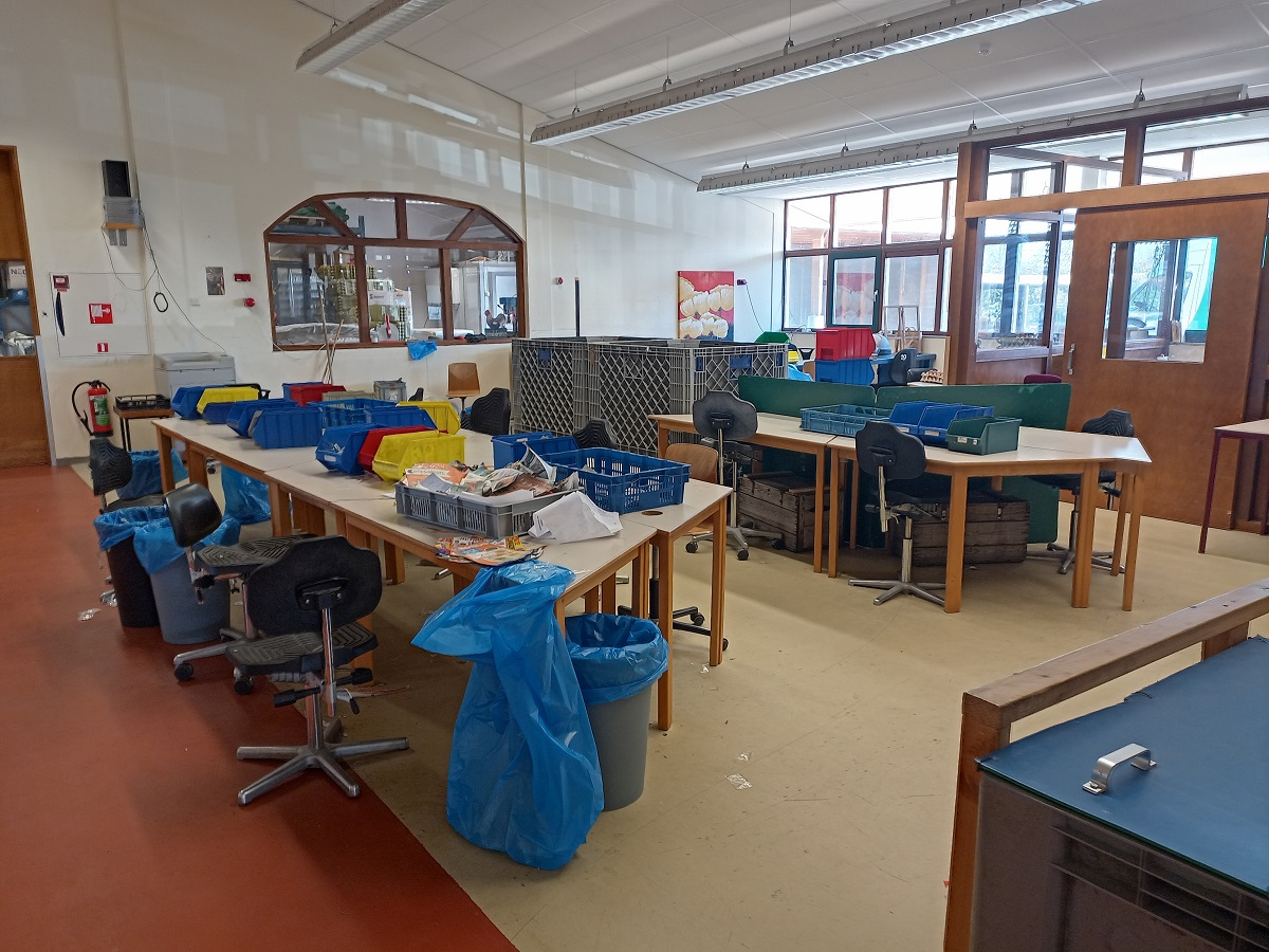 De recyclewerkplaats in Langbroek.