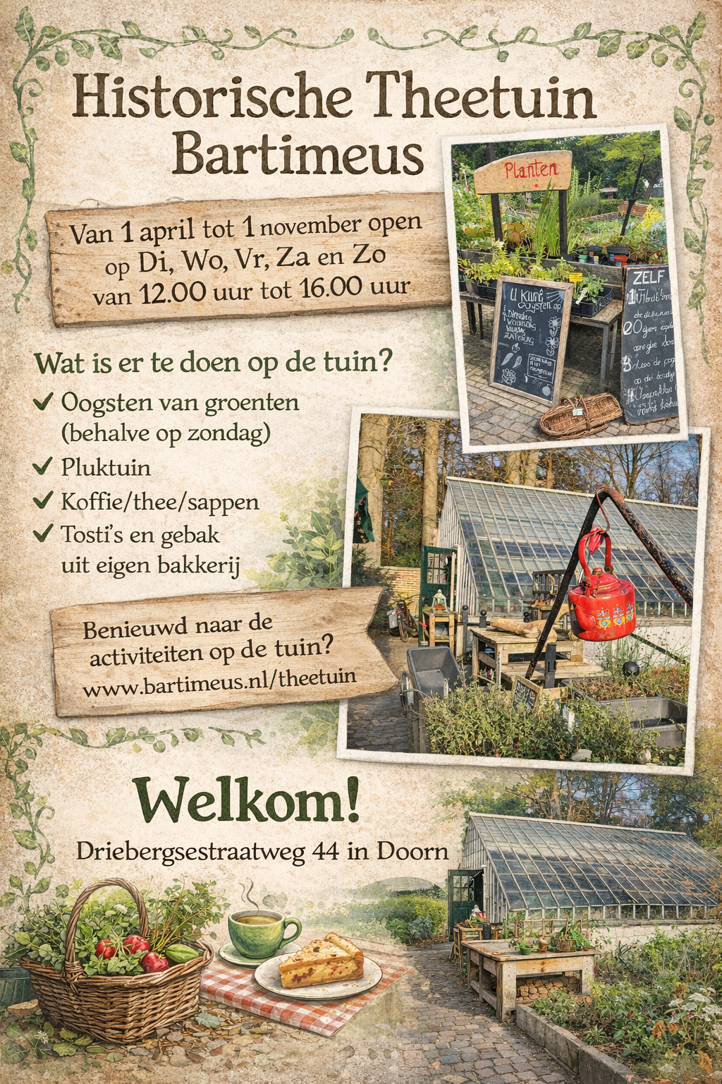 Poster over de Theetuin in Doorn