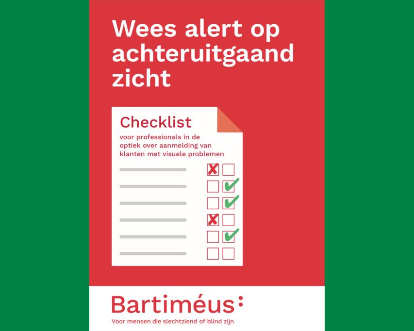 Voorblad van de flyer met illustratie van een lijst met vinkjes